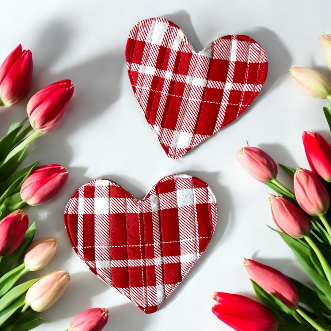 Heart To Heart | Quilted Coaster Set Of 2