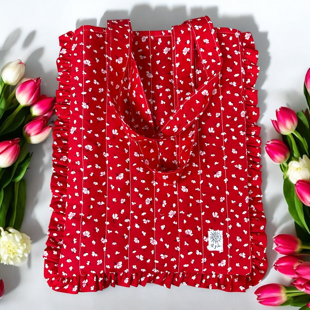 The Juliet | Ruffled Coquette Floral Tote